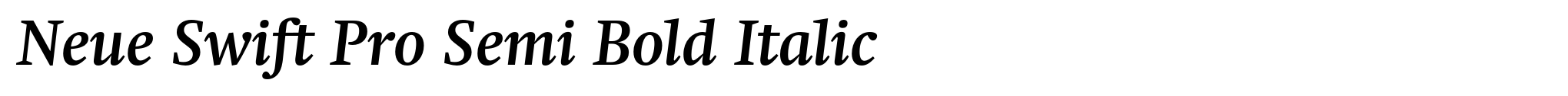 Neue Swift Pro Semi Bold Italic image